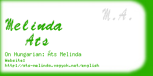 melinda ats business card